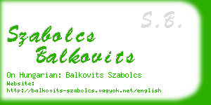 szabolcs balkovits business card